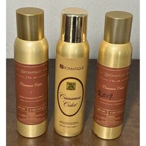 Lot of 3 Aromatique Aerosol Cinnamon Cider Room Fragrance Spray 5 oz. ea.